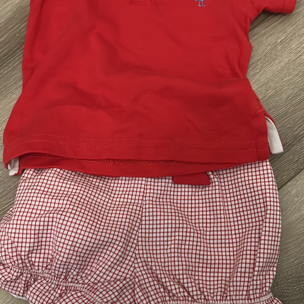 The Beaufort Bonnet Company Red and White Kids Matching Set